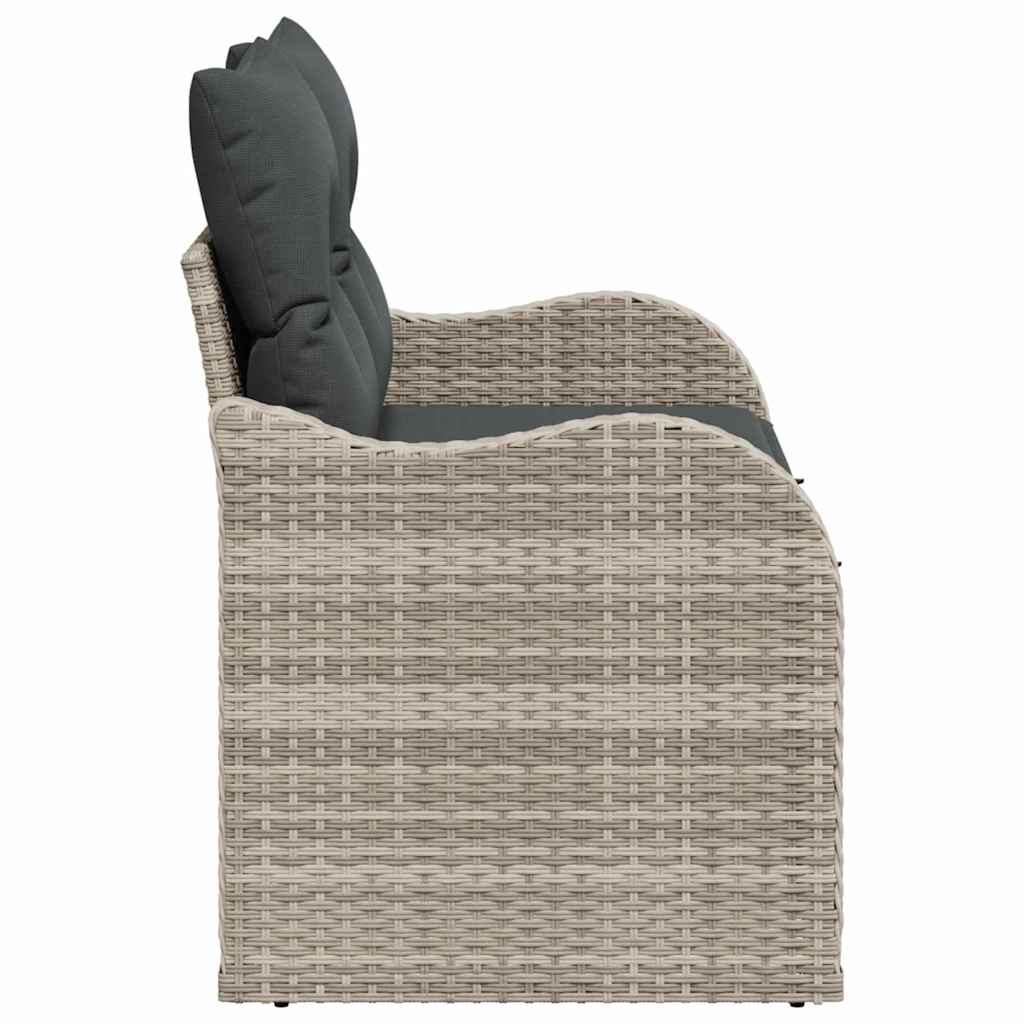 Gartensofa mit Kissen Hellgrau 121 x 62 x 69cm Poly-Rattan